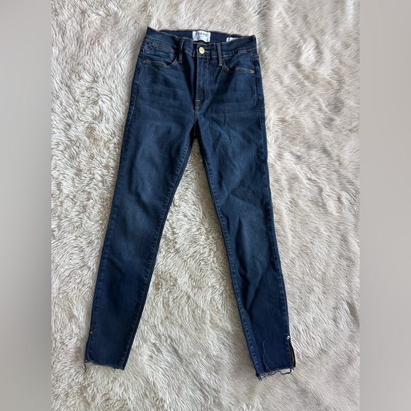 Frame Denim Revolve Le High Skinny Jeans Raw Edge Hem
Ankle Slit Fonda Size 27 - Picture 3 of 13